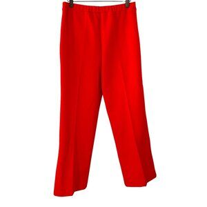 Vintage 80s Graff Red Wide Leg Pull On High Rise Pants Medium
